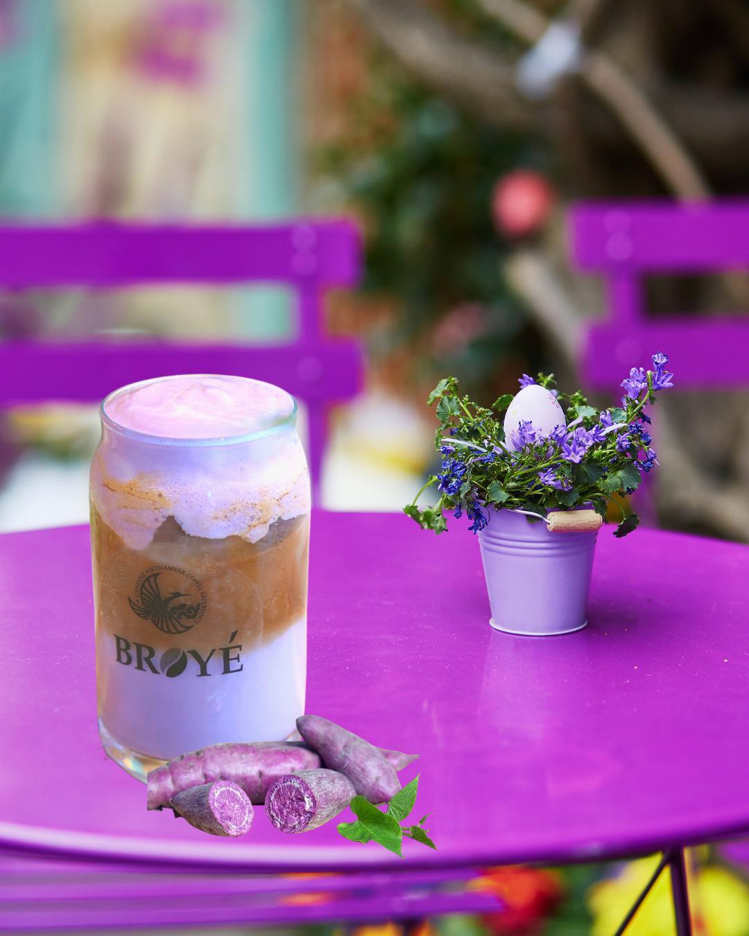 Ube Haze Latte - Broyé Cafe & Bakery